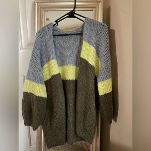 Aerie cardigan yellow and blue size small